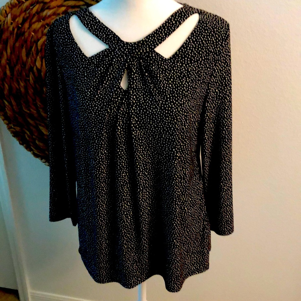 Kasper black and white top size medium